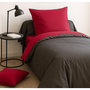 Voir la diapositive 3 : Home collection Parure housse de couette 135x200cm 100%coton fushia/anthracite
