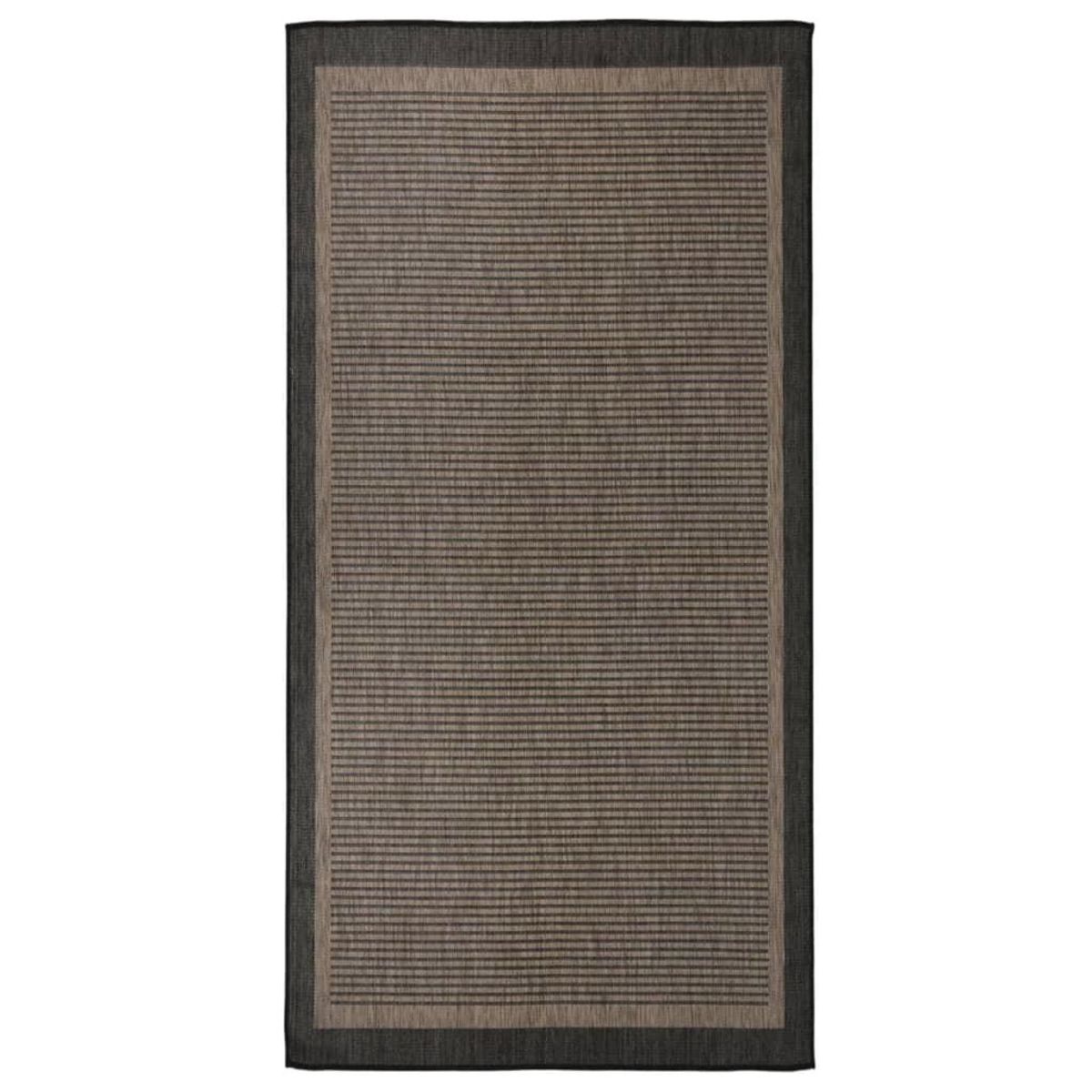 VIDAXL Tapis a tissage plat d'exterieur 100x200 cm Marron fonce