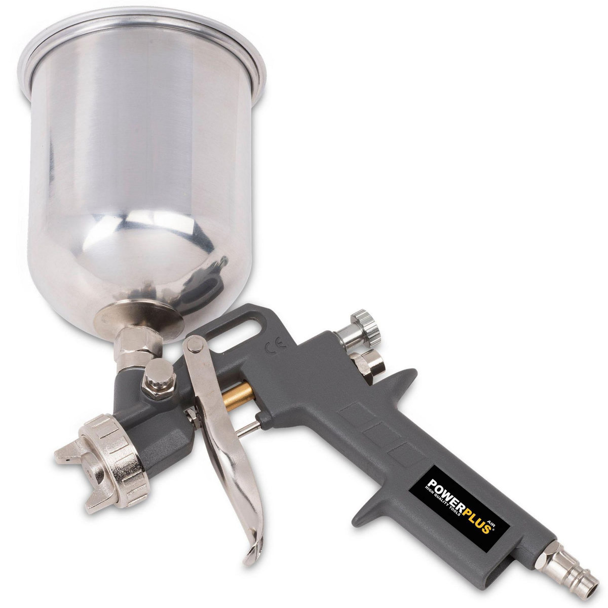 POWERPLUS Pistolet peinture pneumatique avec godet haut