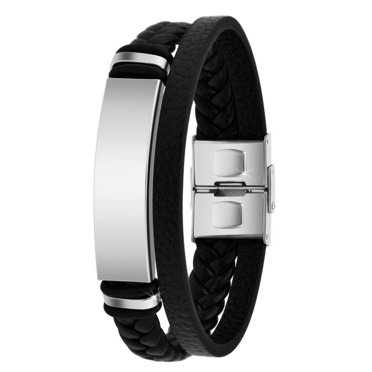 SC CRYSTAL Bracelet homme en silicone et acier inoxydable