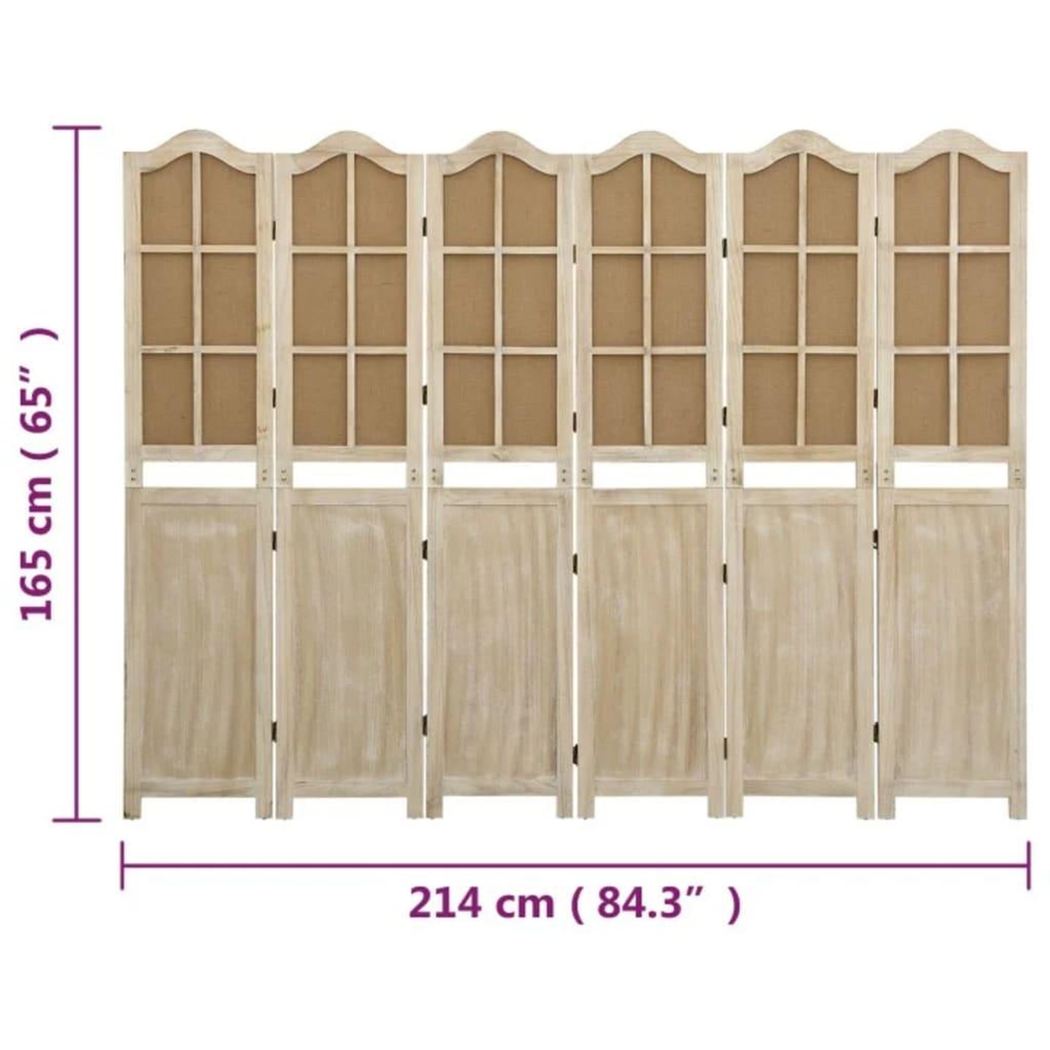 Voir la diapositive 6 : VIDAXL Cloison de separation 6 panneaux Marron 214x165 cm Tissu