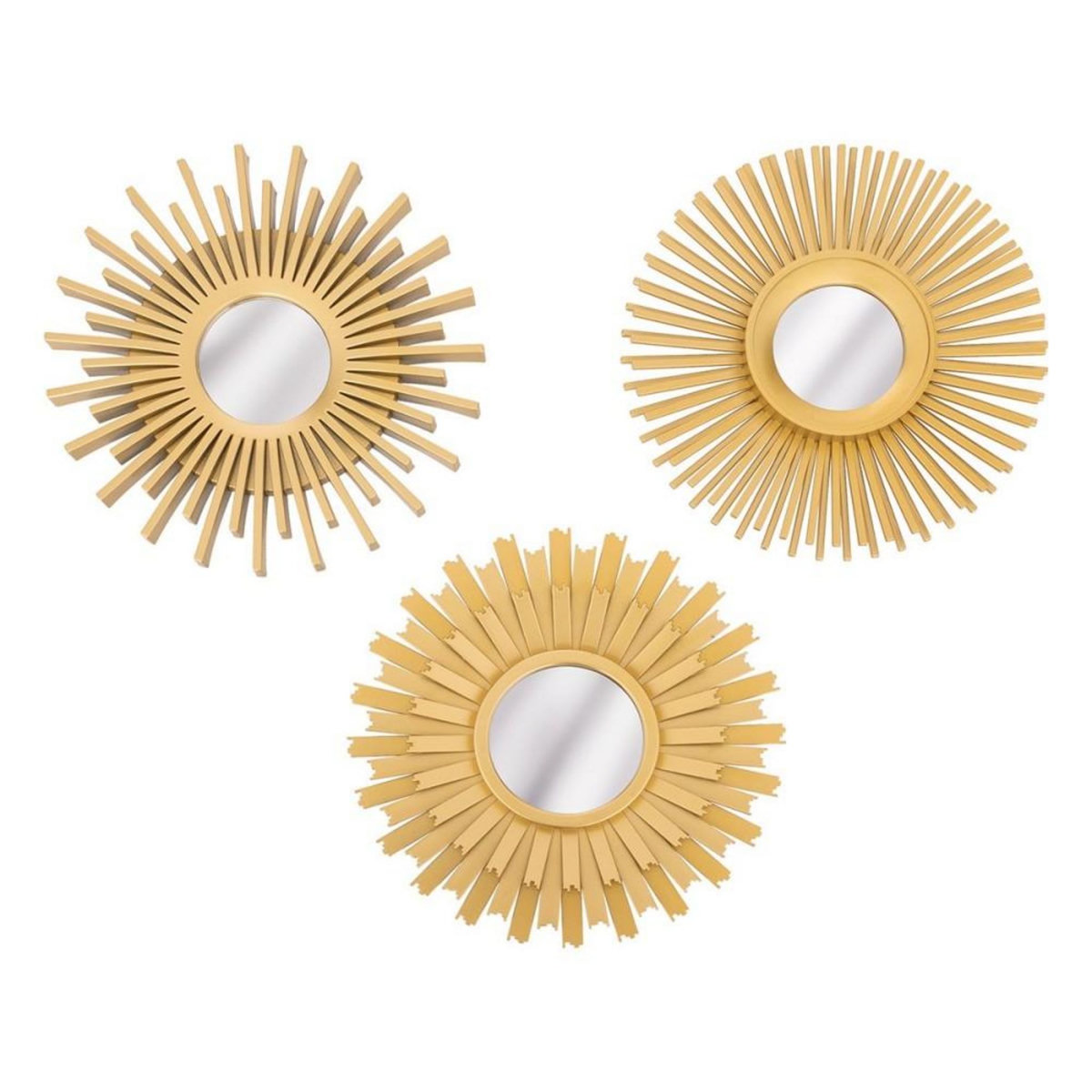 ATMOSPHERA Lot de 3 miroirs ronds Amed or D25