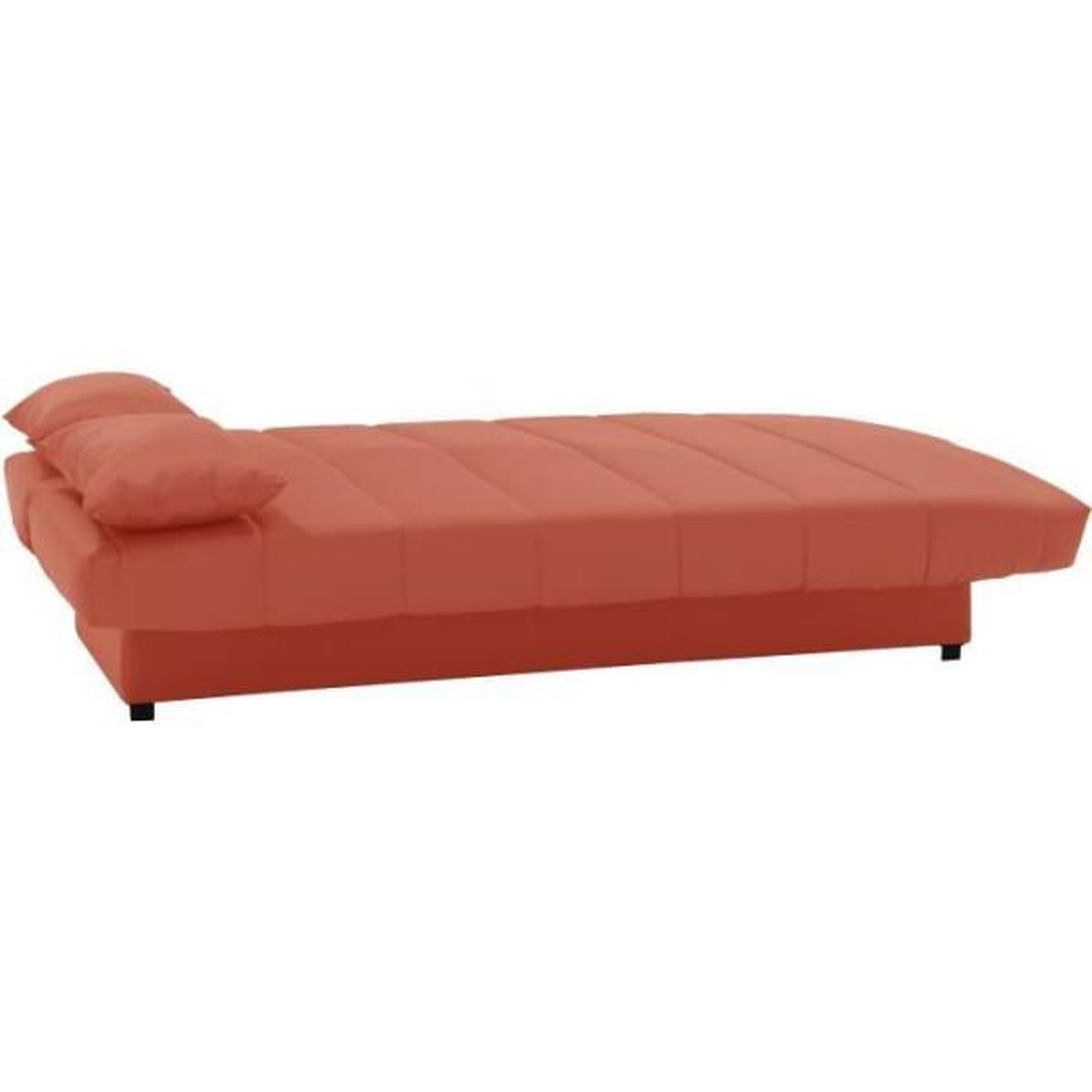 Voir la diapositive 4 : MARKET24 Banquette clic clac 3 places - Tissu 100% coton Terracotta - Style Contemporain - L 190 x P92 cm - MILA