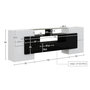 Voir la diapositive 3 : MERAX Meuble tv blanc+noir 200 cm led mdf