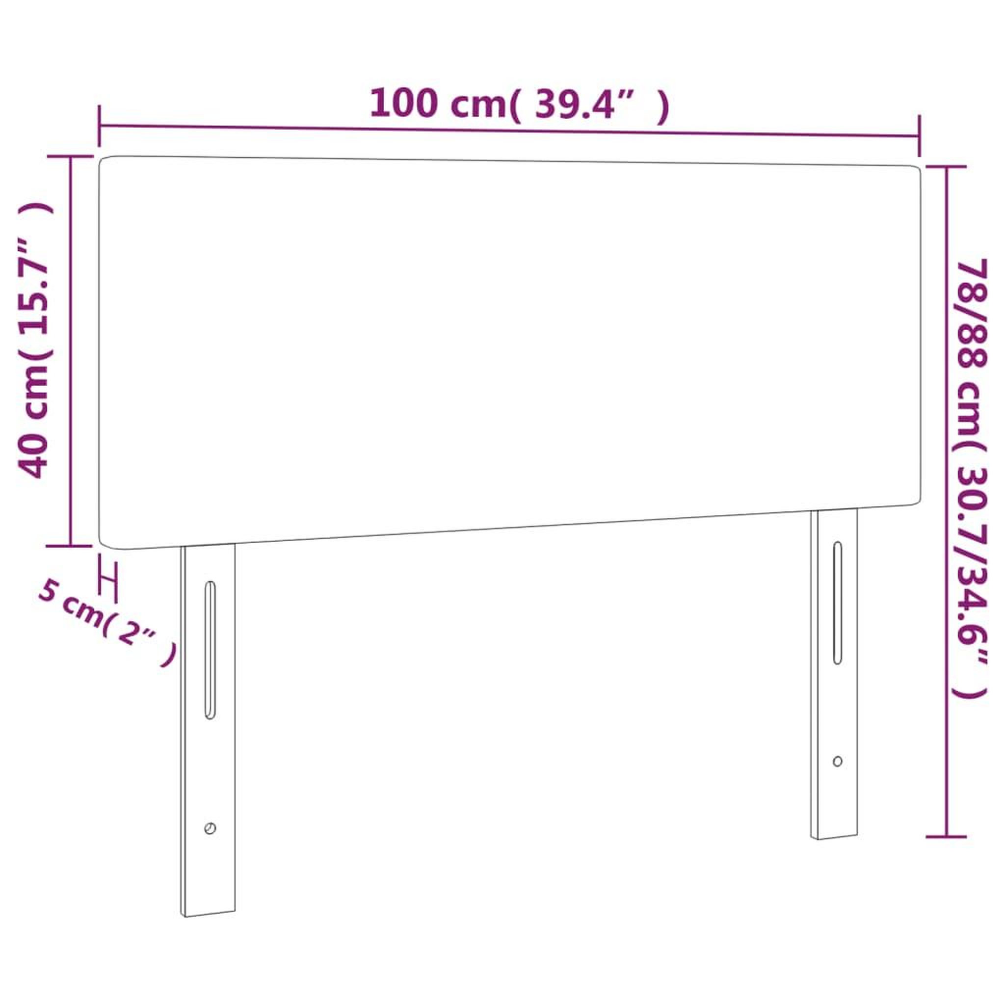 Voir la diapositive 6 : VIDAXL Tete de lit a LED Rose 100x5x78/88 cm Velours