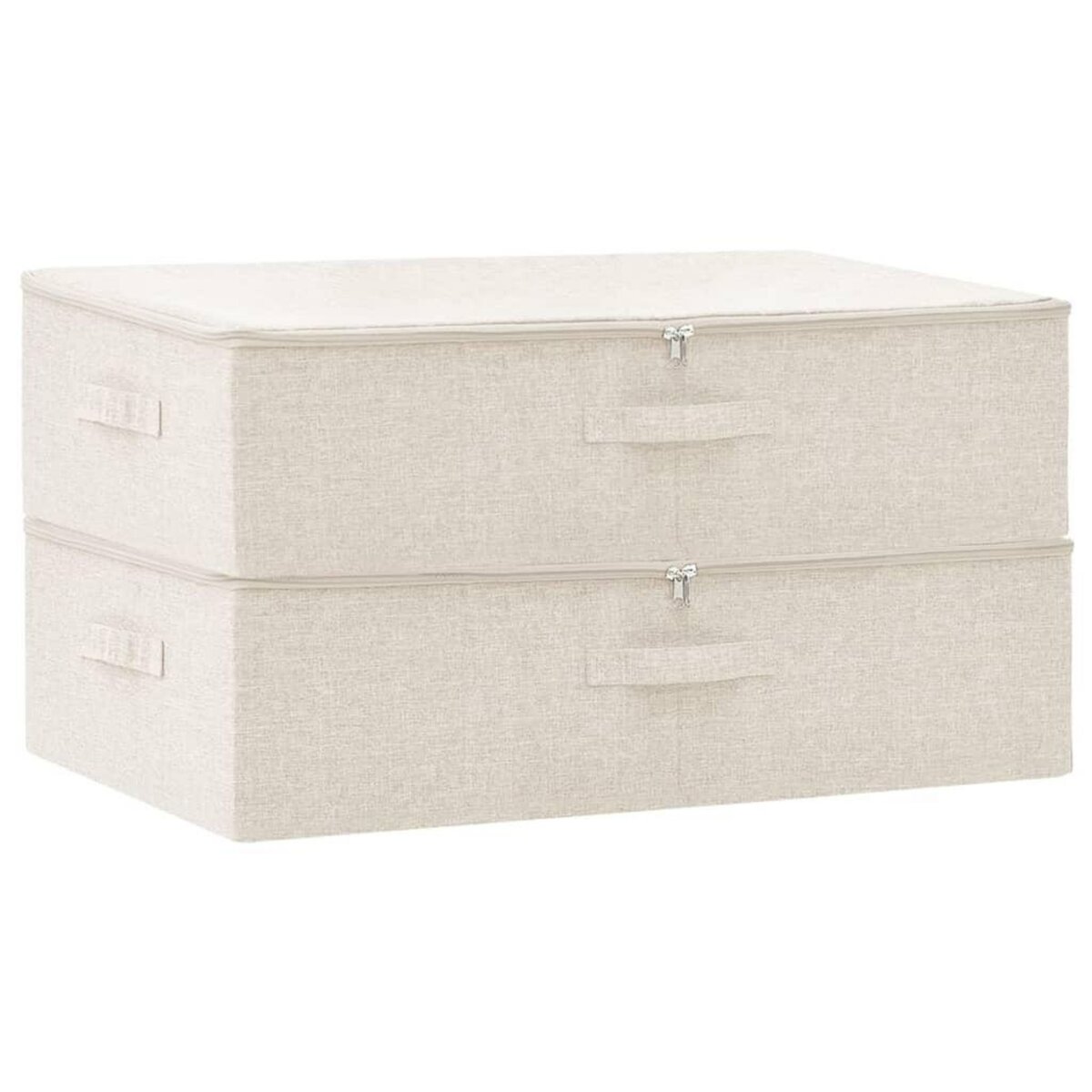 VIDAXL Boîtes de rangement 2 pcs Tissu 70x40x18 cm Creme