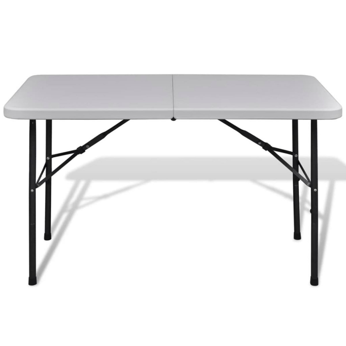 VIDAXL Table de jardin pliable 122 cm blanche en HDPE