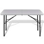 Voir la diapositive 2 : VIDAXL Table de jardin pliable 122 cm blanche en HDPE