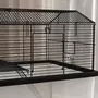 PAWHUT Cage rongeur hamster 2 étages - roulettes, plateforme, échelle, accessoires - PP transparent acier noir