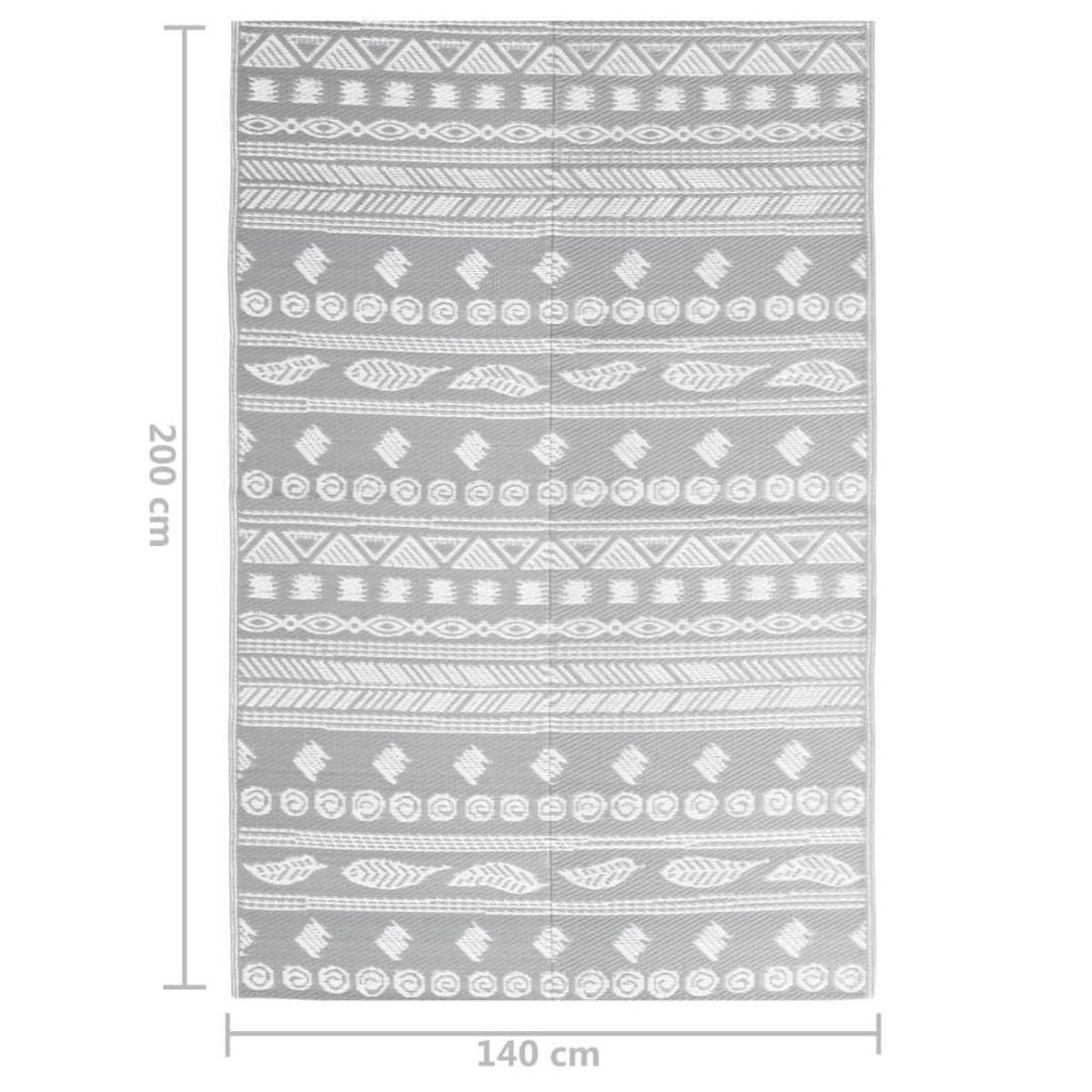 VIDAXL Tapis d'exterieur ARAKIL Gris 140x200 cm PP