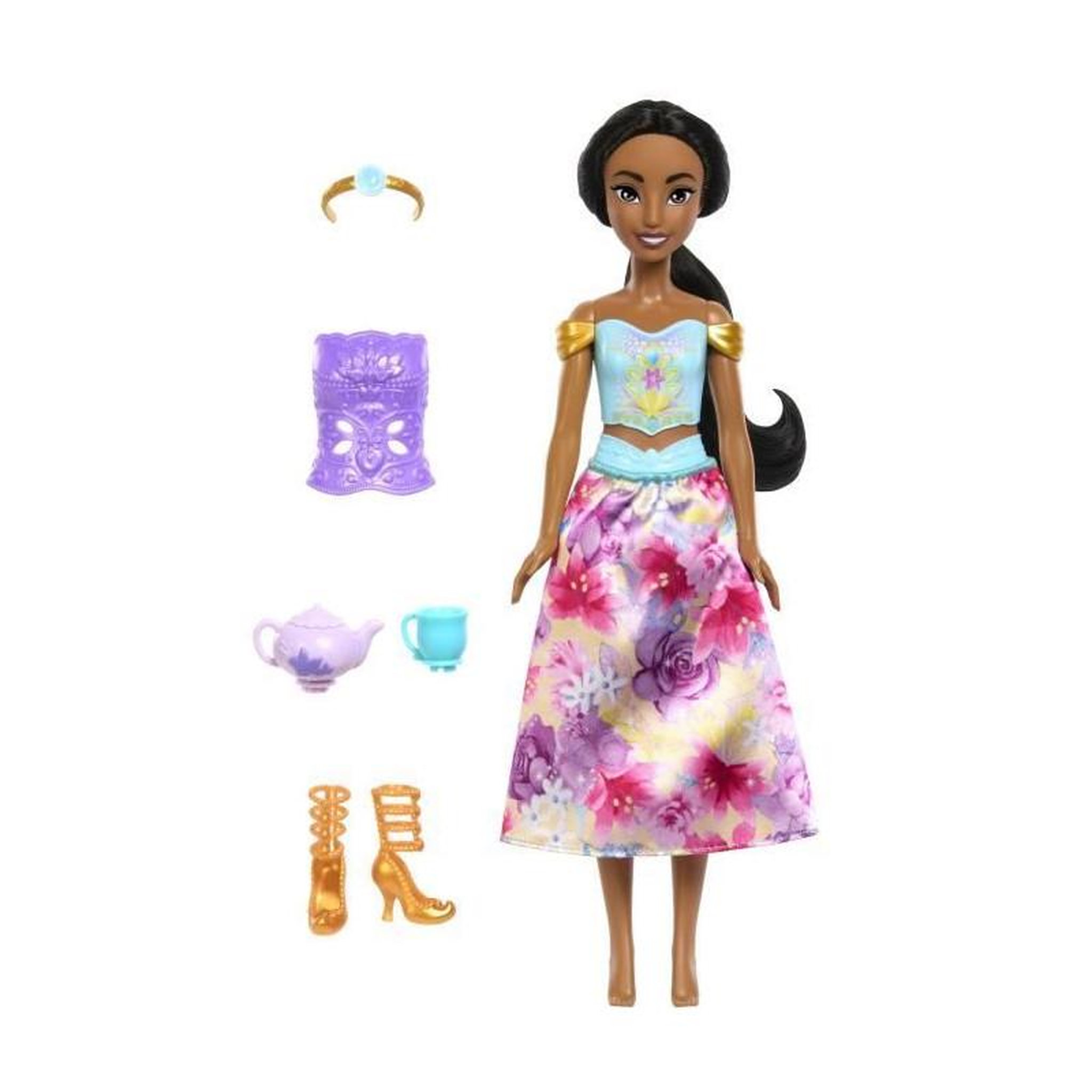 Voir la diapositive 3 : DISNEY PRINCESS Disney-Spin & Reveal-Poupée Jasmine avec accessoires et 11 surprises HXC23