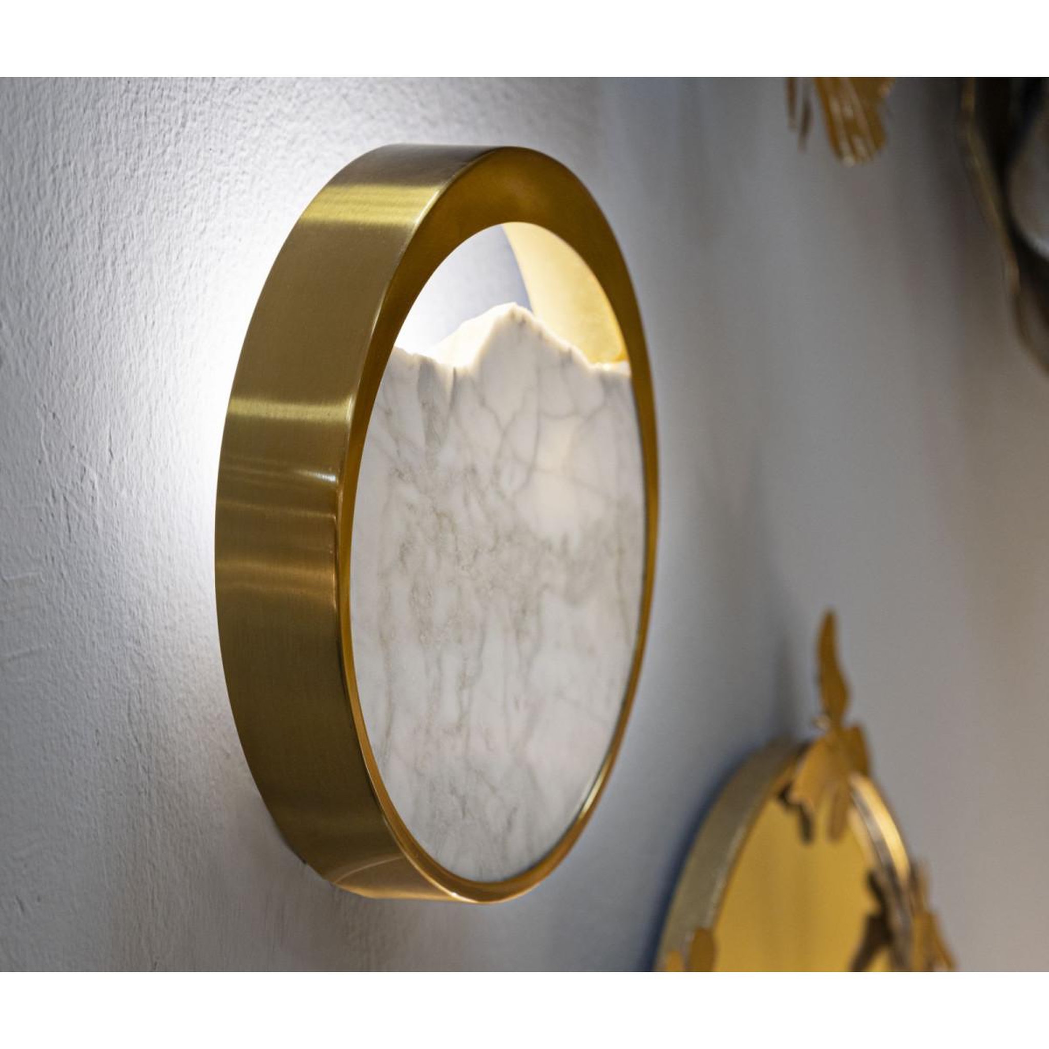 Voir la diapositive 5 : Paris Prix Applique Murale Design  Effet Marbre  24cm Or