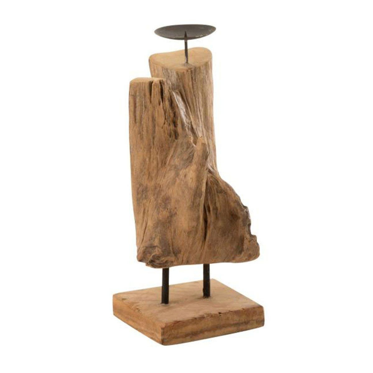 Paris Prix Bougeoir en Bois  Tronc Teck  35cm Naturel