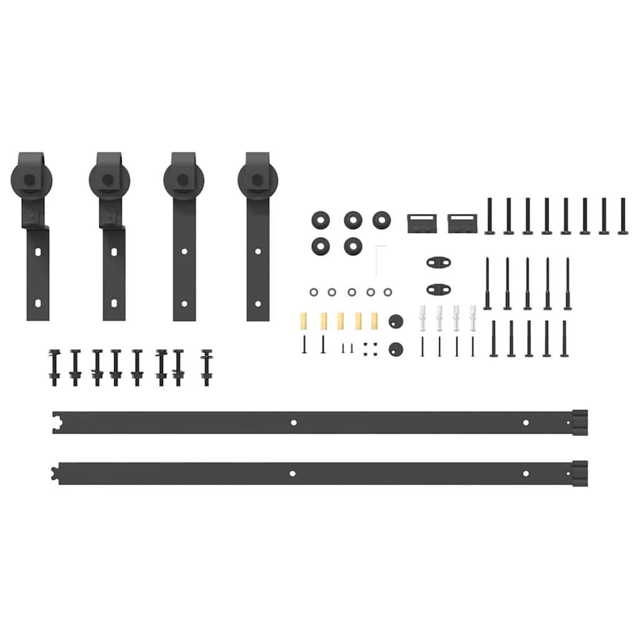 Voir la diapositive 5 : VIDAXL Kit de quincaillerie de porte coulissante 183 cm Acier Noir