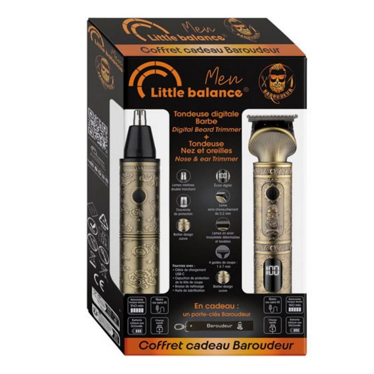 LITTLE BALANCE Coffret baroudeur tondeuse barbe, nez et oreilles - 8937