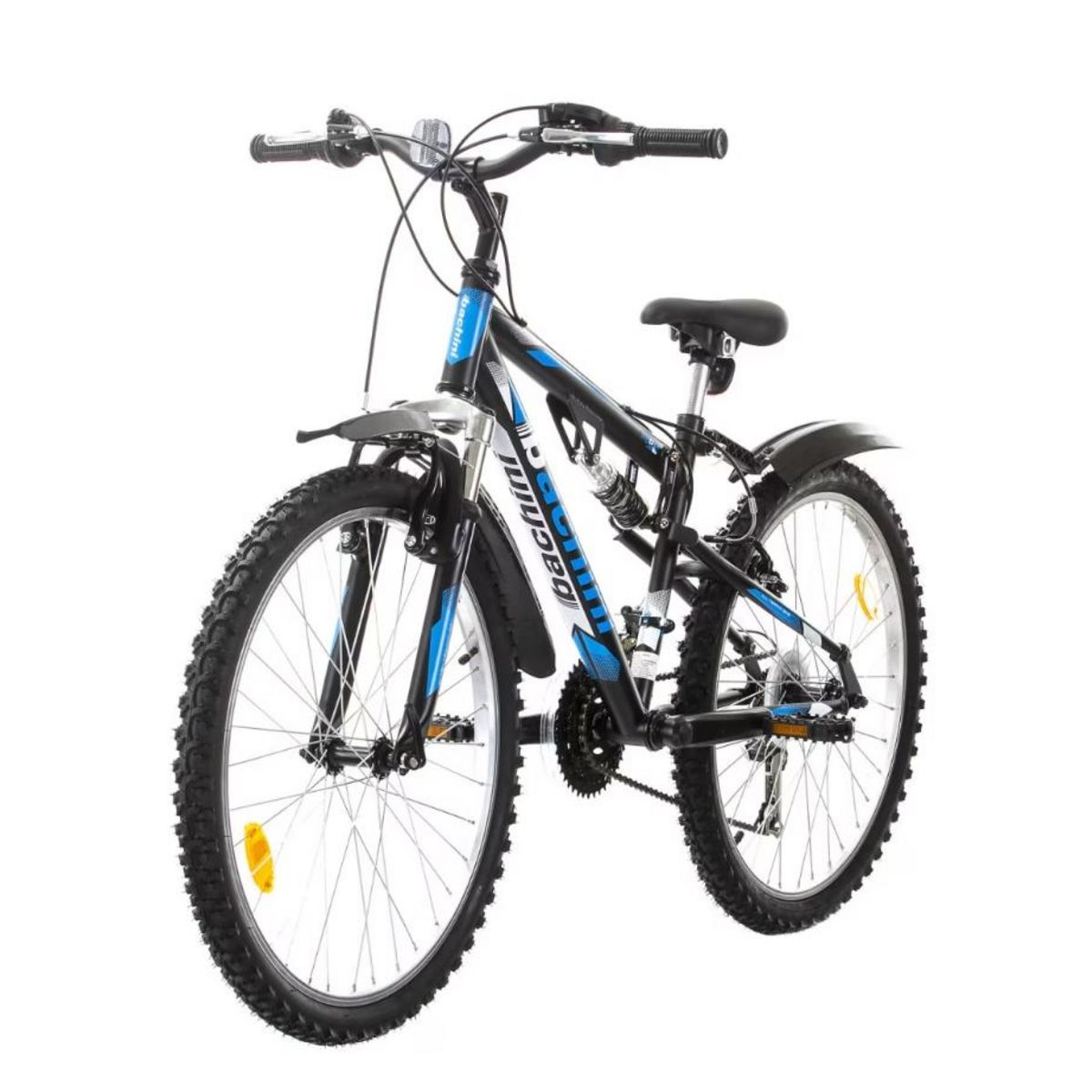 BACHINI Vélo enfant - VTT 24''  - Modèle Tout Suspendu avec transmission complète Shimano pour enfant de taille comprise entre 1.35 et 1.60m + Garde Boues offerts !