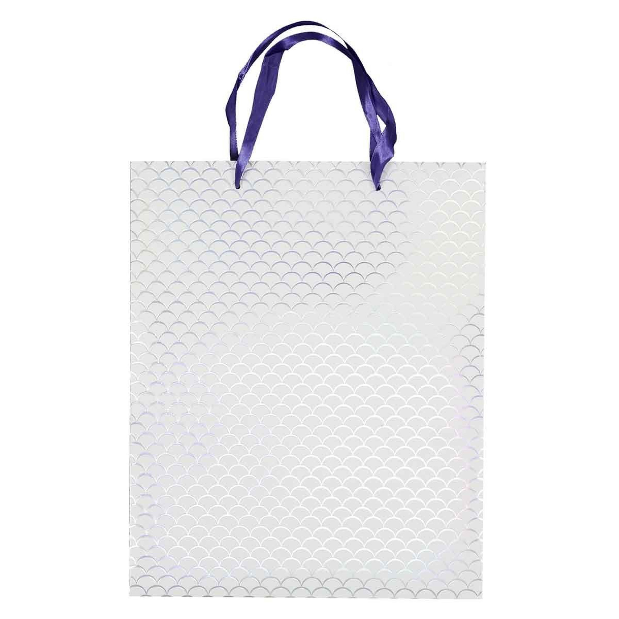 PARTY TIME Sac cadeau anniversaire  sirène  33cm argent