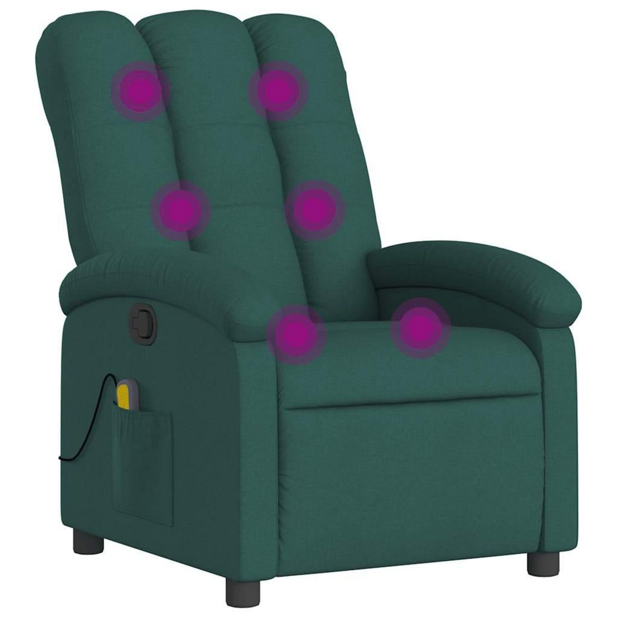 VIDAXL Fauteuil de massage inclinable Vert fonce Tissu