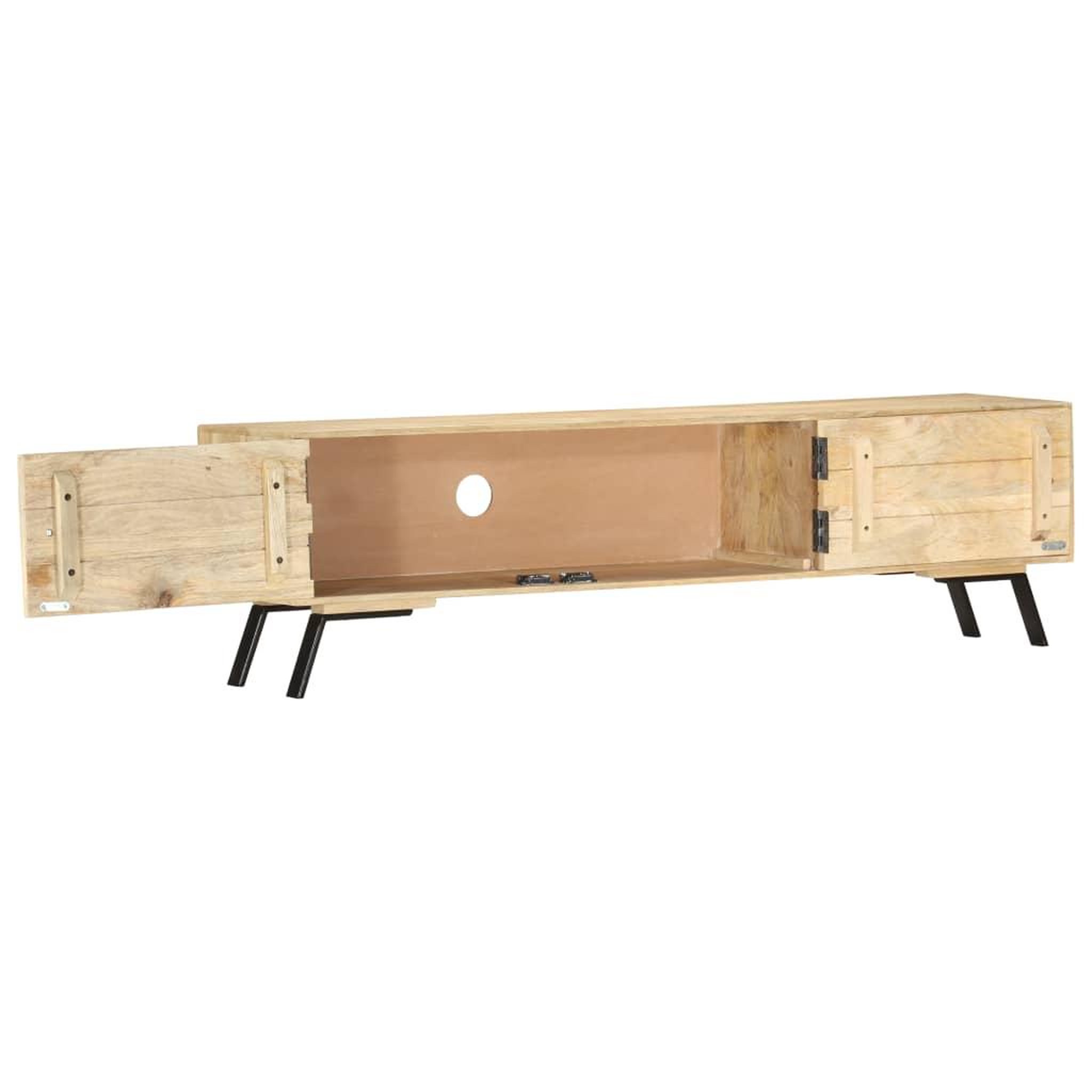 Voir la diapositive 2 : VIDAXL Meuble TV 140x30x40 cm bois de manguier massif