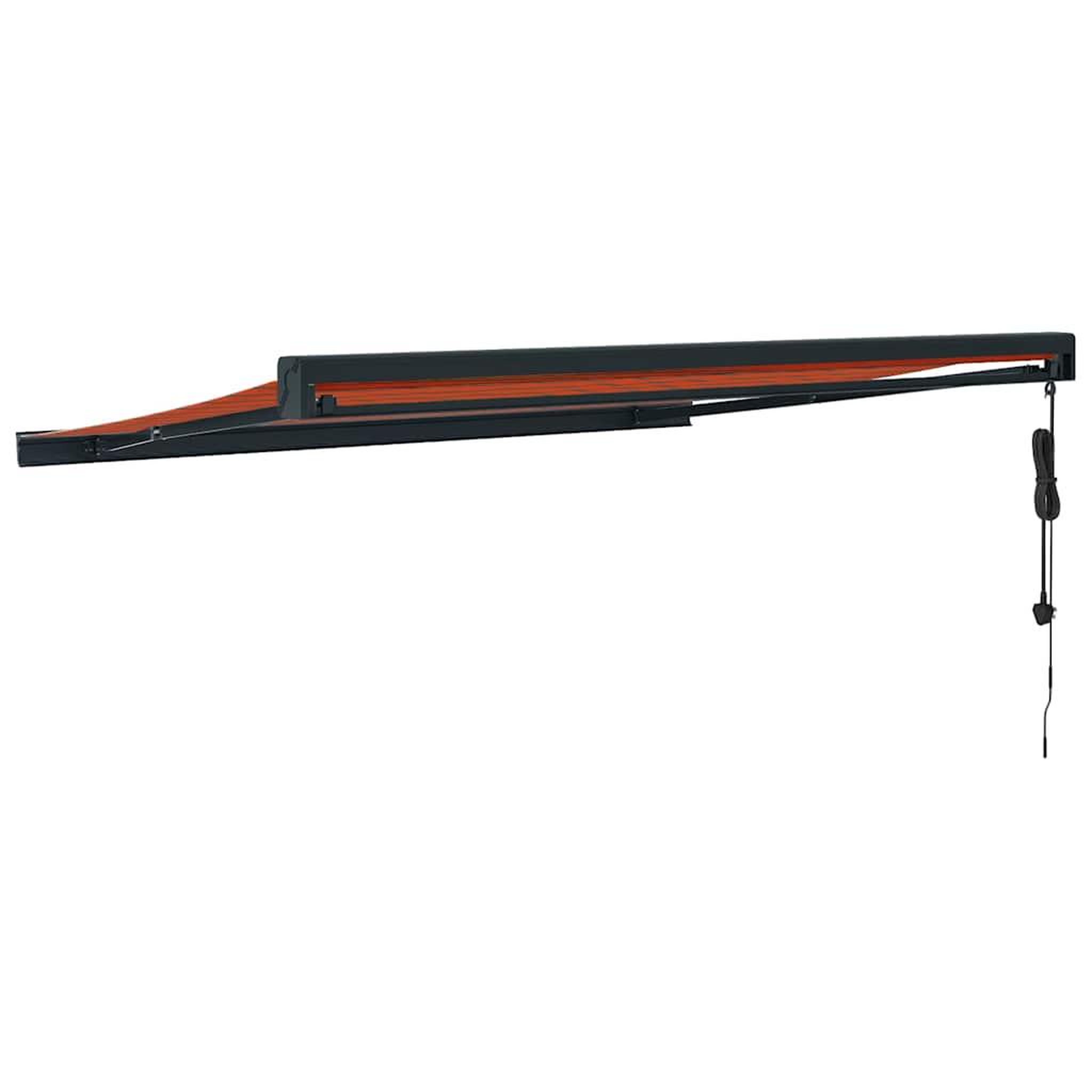 Voir la diapositive 5 : VIDAXL Auvent retractable orange et marron 3,5x2,5m tissu et aluminium