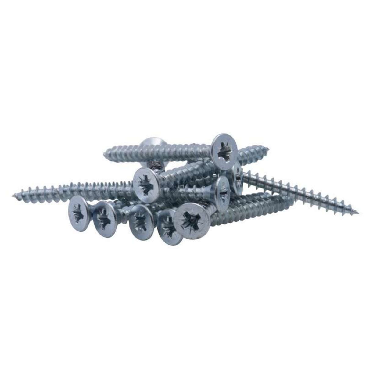  Vis à bois tête fraisée PZ zinguée Vissal filet total 5x40 mm  x14 vis