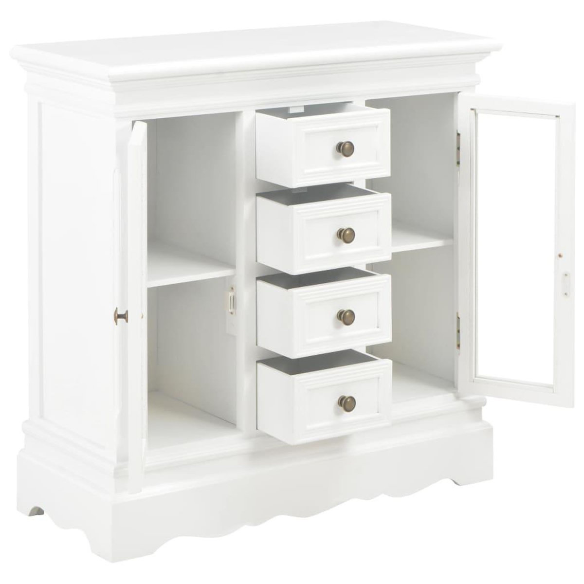 VIDAXL Buffet blanc 70x28x70 cm bois de pin massif
