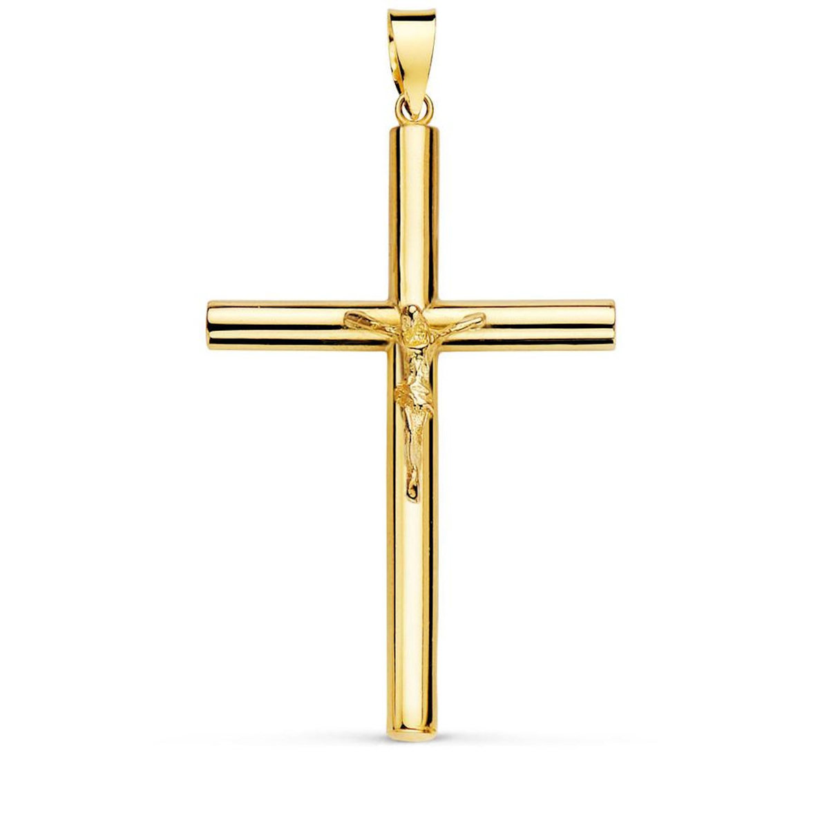 L'ATELIER D'AZUR Pendentif  - Médaille Christ sur la Croix Or 18 Carats 750 Jaune - Chaines Offertes