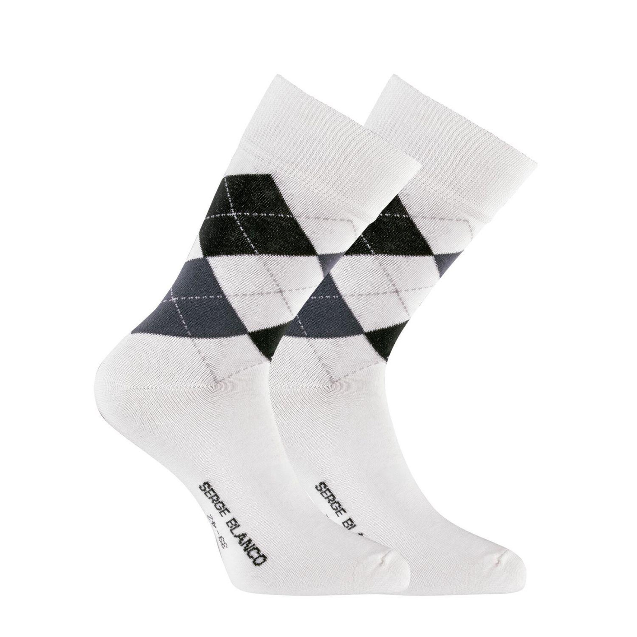 Voir la diapositive 5 : SERGE BLANCO Lot de 6 paires de chaussettes de ville Serge Blanco Losange