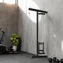 Voir la diapositive 2 : HOMCOM Lat pulldown machine poulie haute et basse - home lat machine murale - charge par disques