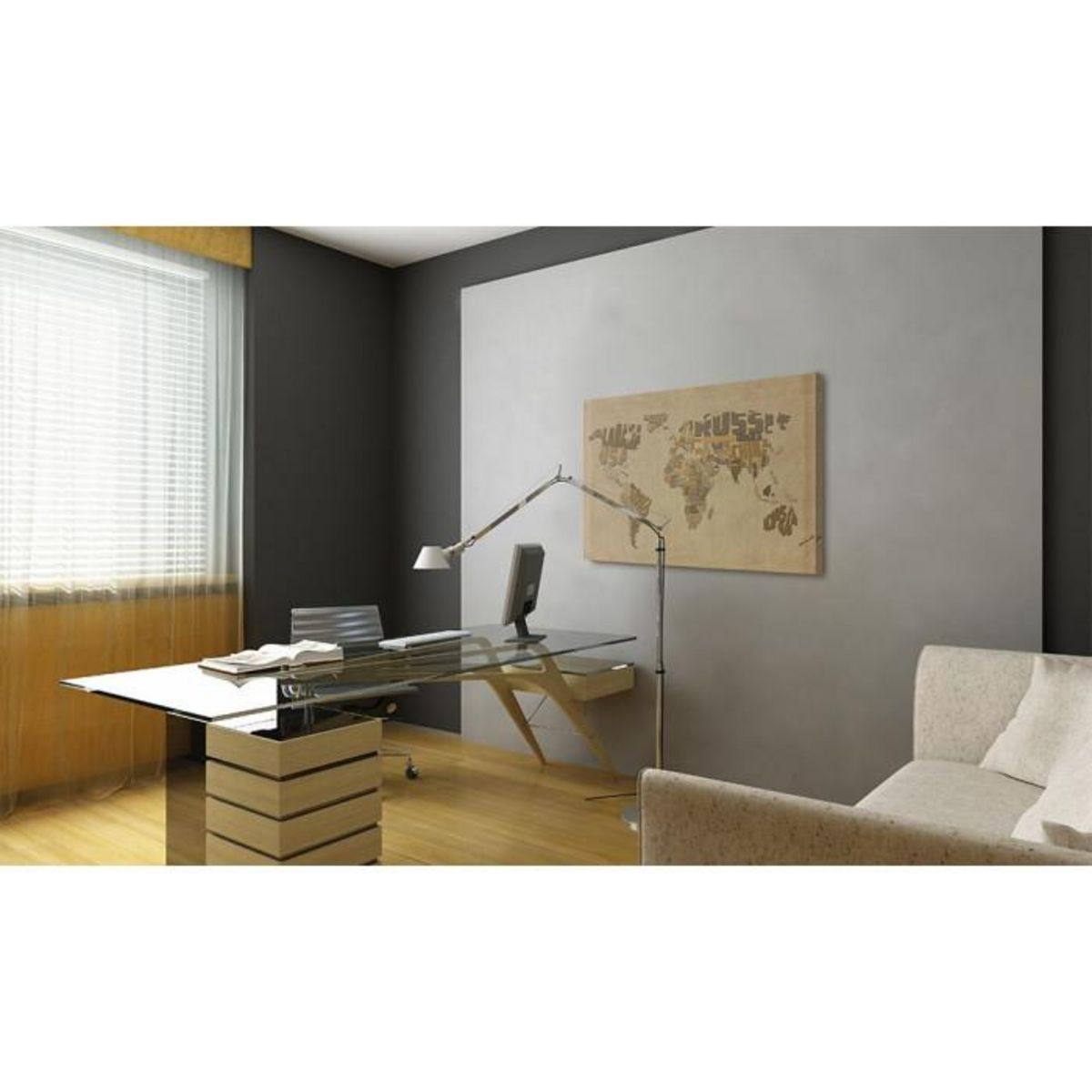 Paris Prix Tableau Imprimé  Ancienne Carte du Monde