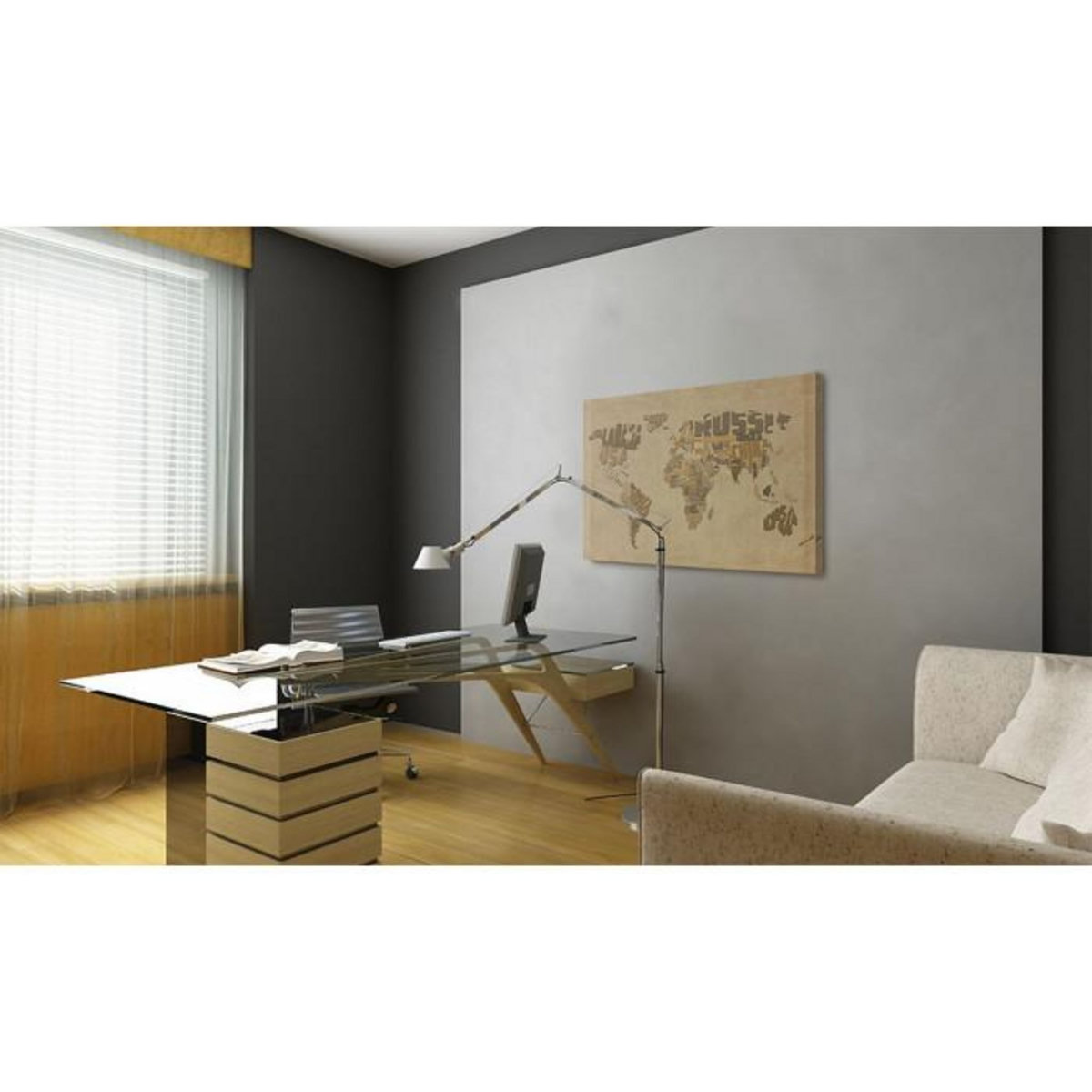 Paris Prix Tableau Imprimé  Ancienne Carte du Monde