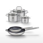 ELO Lot Poêles 24 cm & 32 cm Elo Profi Therm Platinum et 3 Faitouts Elo