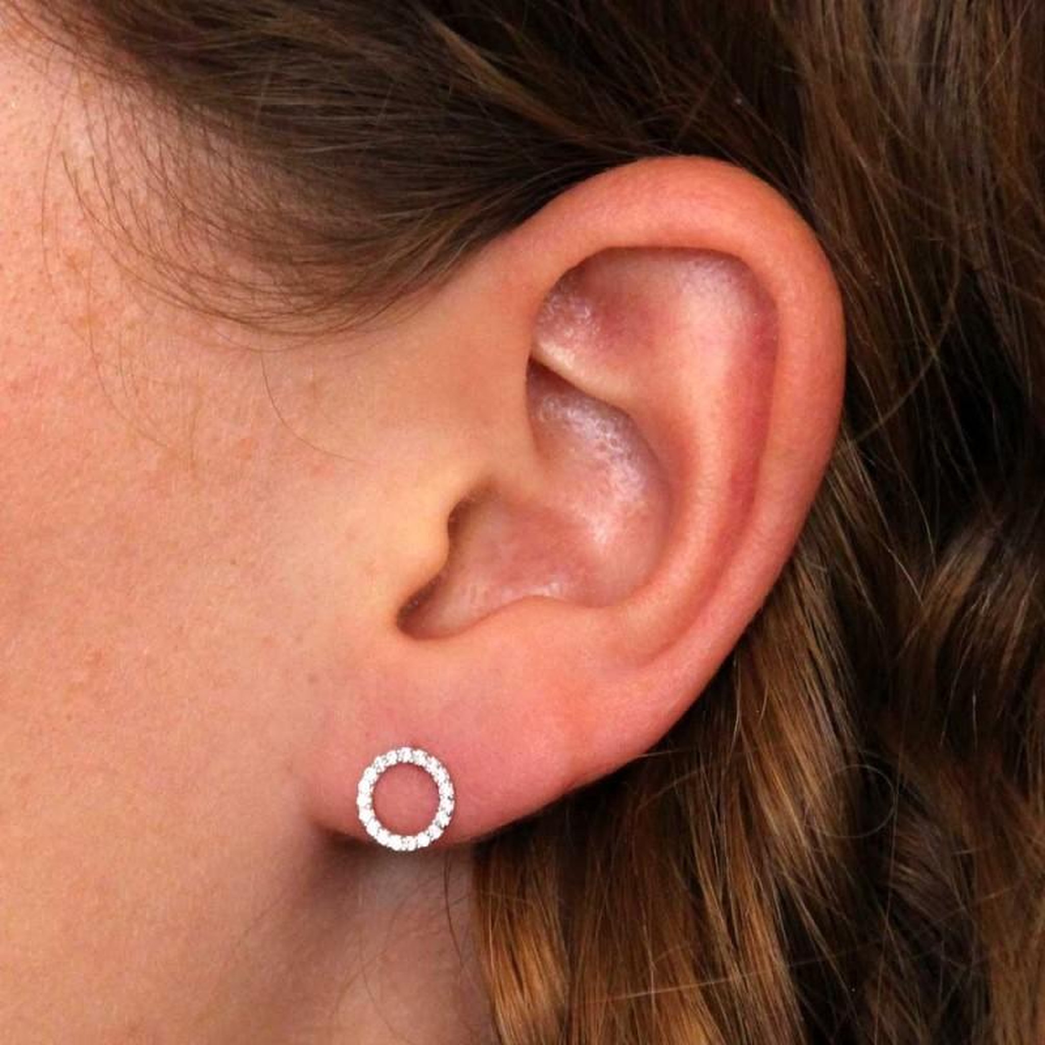 Voir la diapositive 2 : L'ATELIER D'AZUR Boucles d'Oreilles Or Jaune - Pavées de Zirconiums - Femme