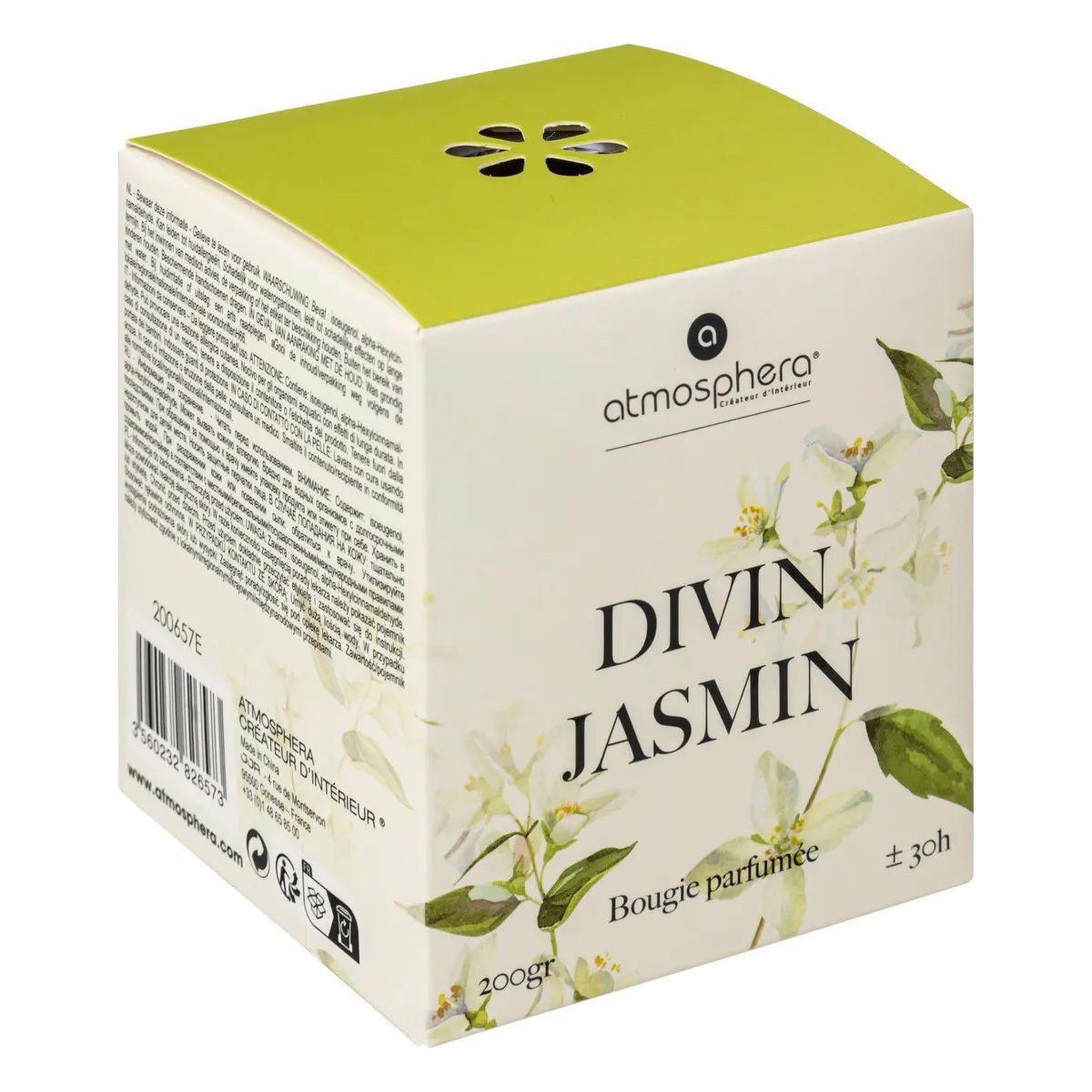 Voir la diapositive 2 : ATMOSPHERA Bougie parfumée  oudy  200g divin jasmin