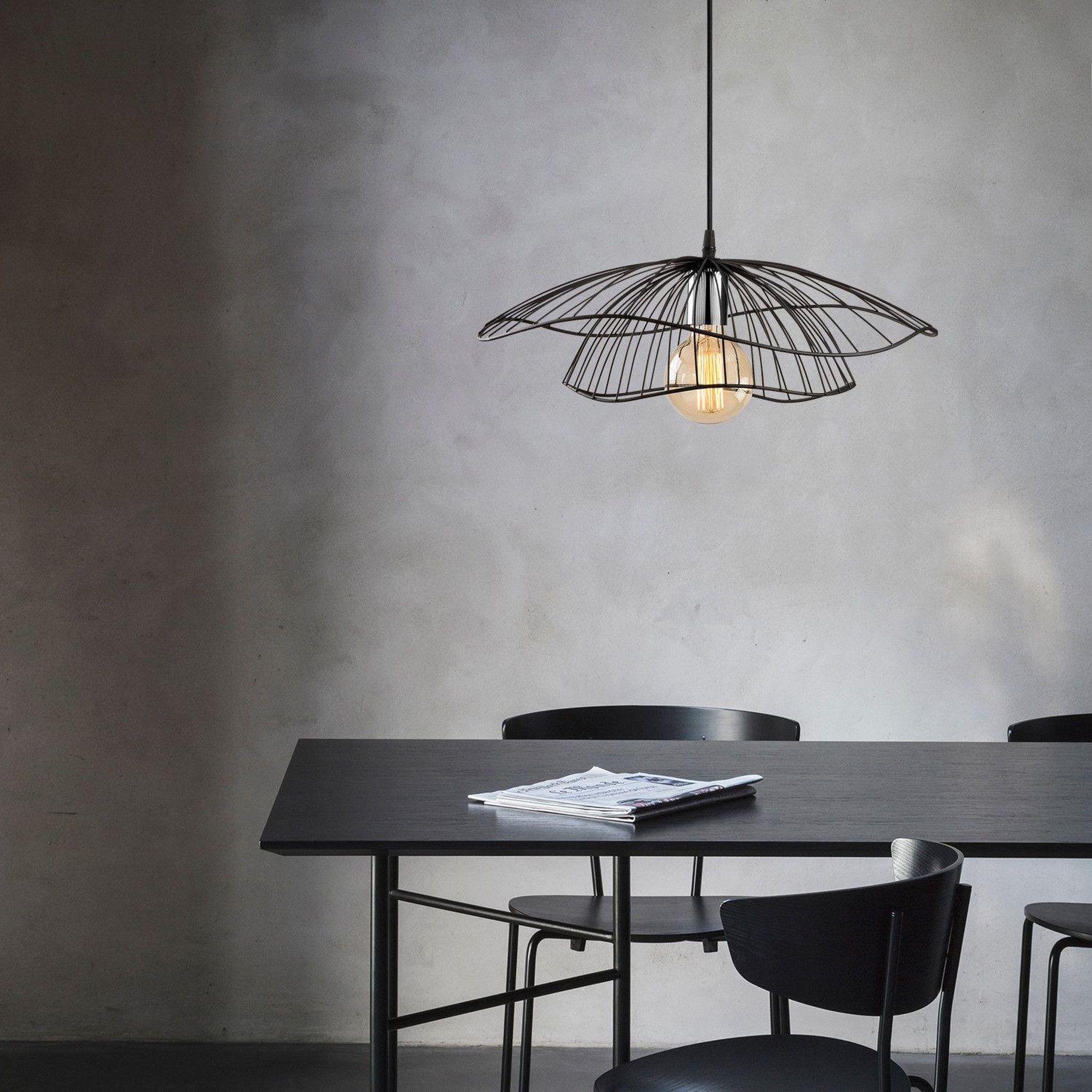Voir la diapositive 2 : TOILINUX Suspension d'intérieur design double alvéoles - Diam. 50 cm - Noir