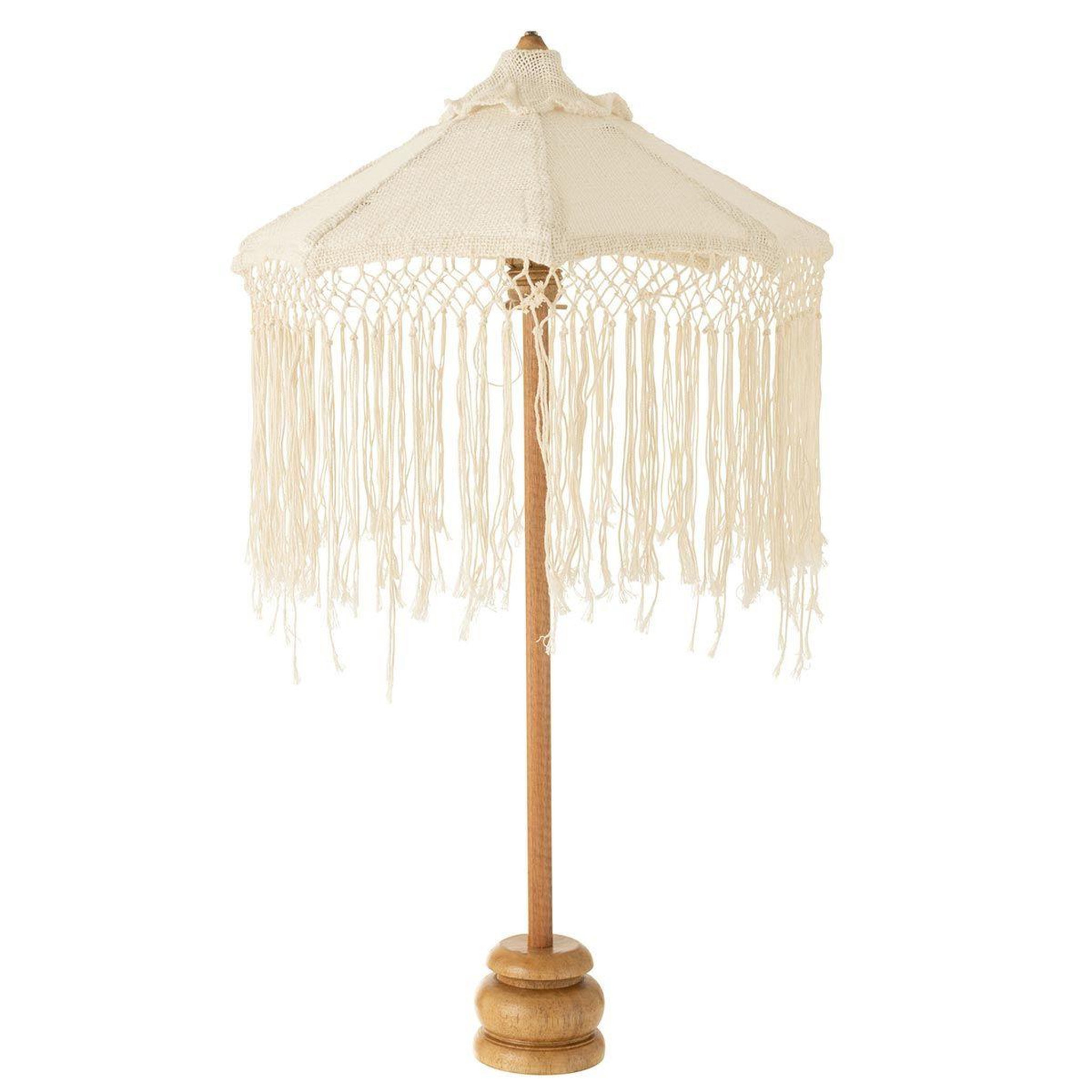 J-LINE Parasol déco franges  tumanggal  84cm crème