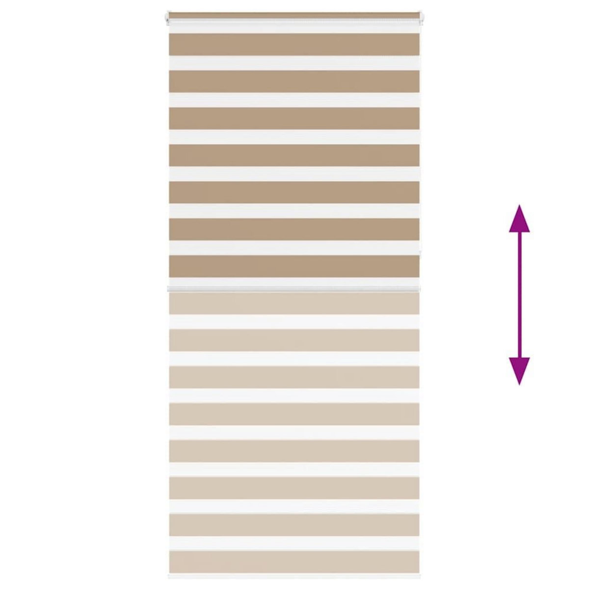 VIDAXL Store zebre marron sable largeur du tissu 90,9 cm polyester