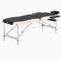 Voir la diapositive 1 : VIDAXL Table de massage pliable 3 zones Aluminium Noir et beige