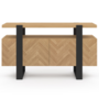 Voir la diapositive 3 : ID MARKET Buffet 140 cm CASSIUS 4 portes effet chevrons et noir