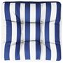 Voir la diapositive 2 : VIDAXL Coussin de palette rayures bleues et blanches 50x50x12 cm tissu