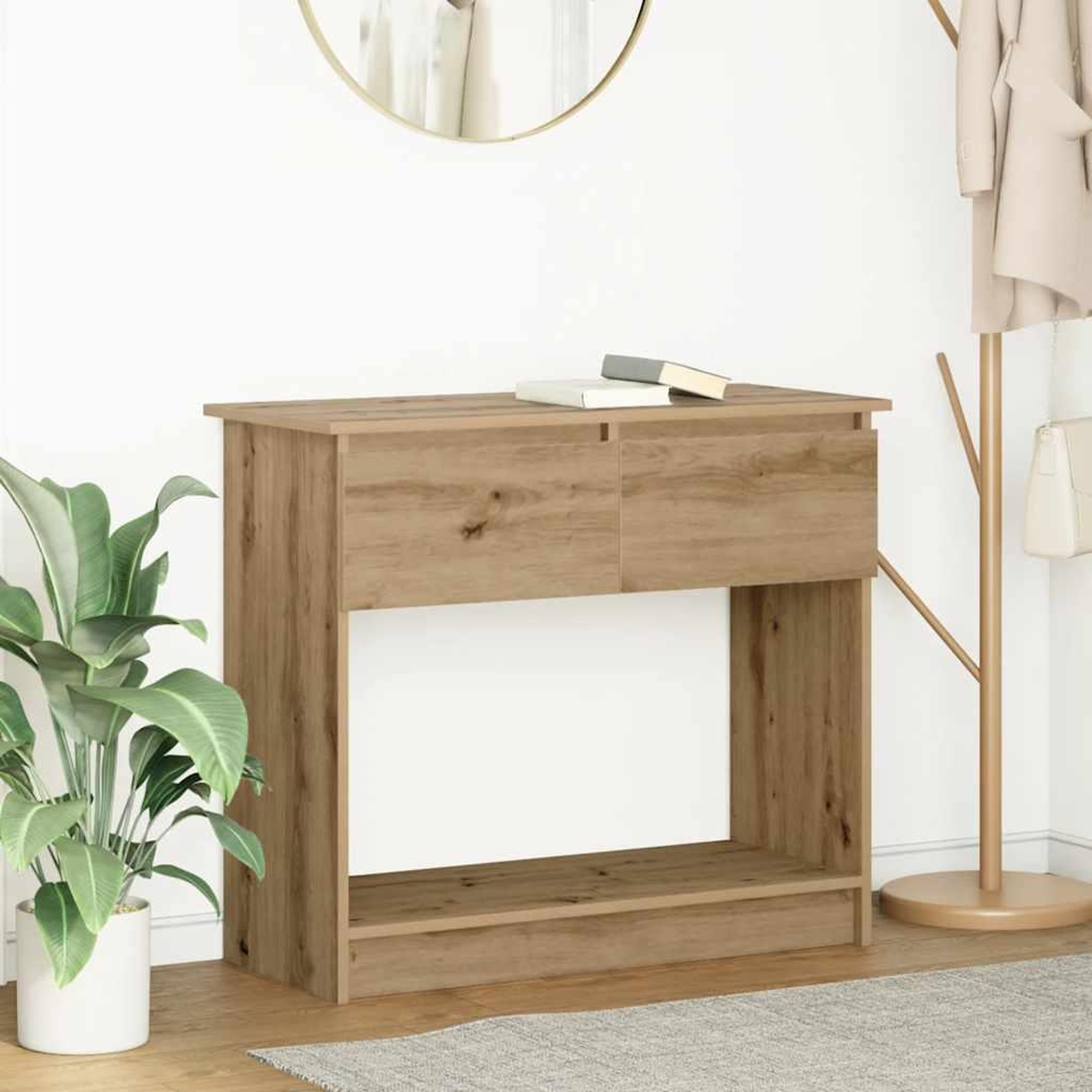 VIDAXL Table console avec tiroirs chene artisanal 85,5x38,5x74,5 cm