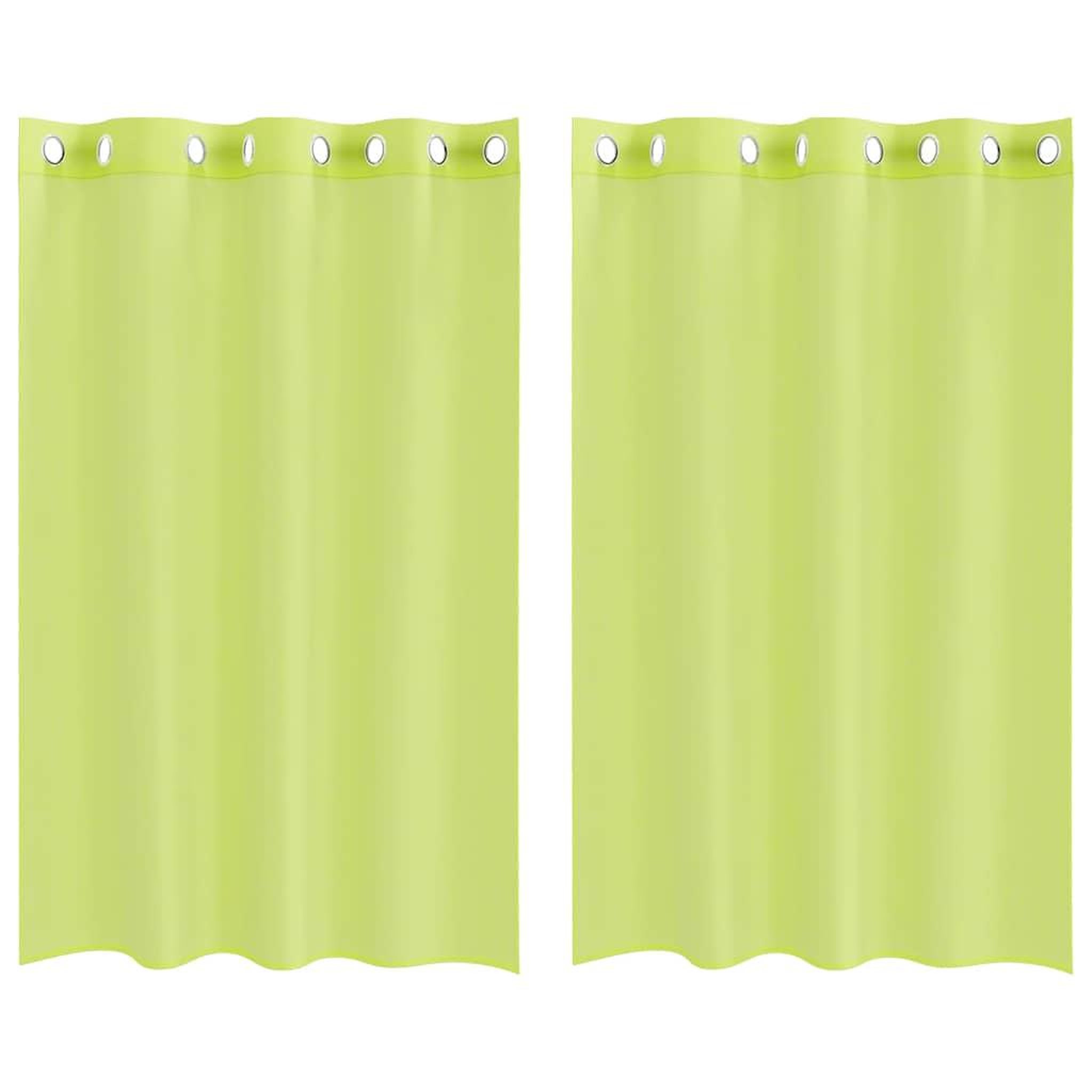 Voir la diapositive 2 : VIDAXL Rideaux en voile avec œillets 2 pcs vert pomme 140x175 cm