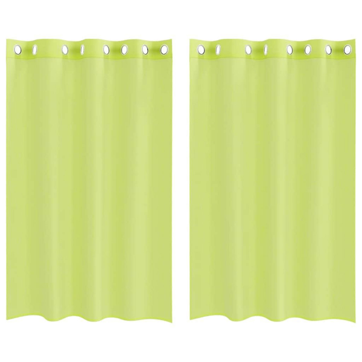 VIDAXL Rideaux en voile avec œillets 2 pcs vert pomme 140x175 cm