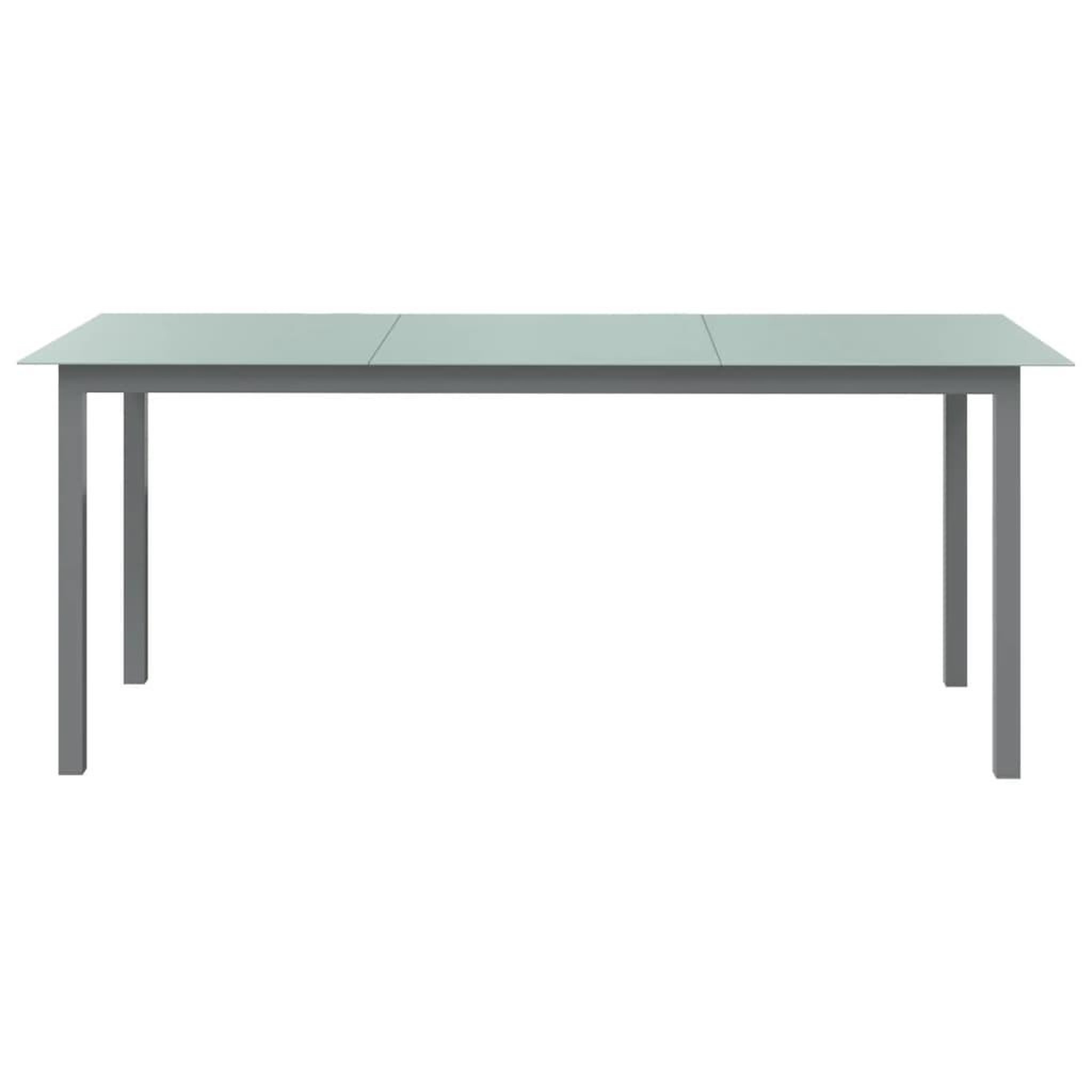 Voir la diapositive 2 : VIDAXL Table de jardin Gris clair 190x90x74 cm Aluminium et verre