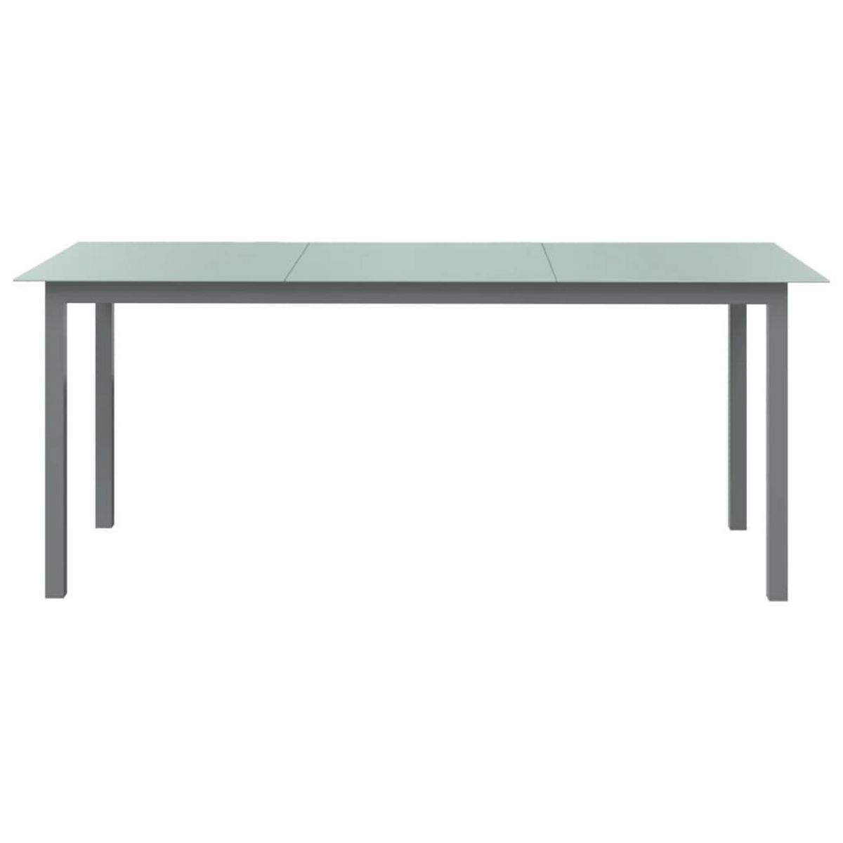 VIDAXL Table de jardin Gris clair 190x90x74 cm Aluminium et verre