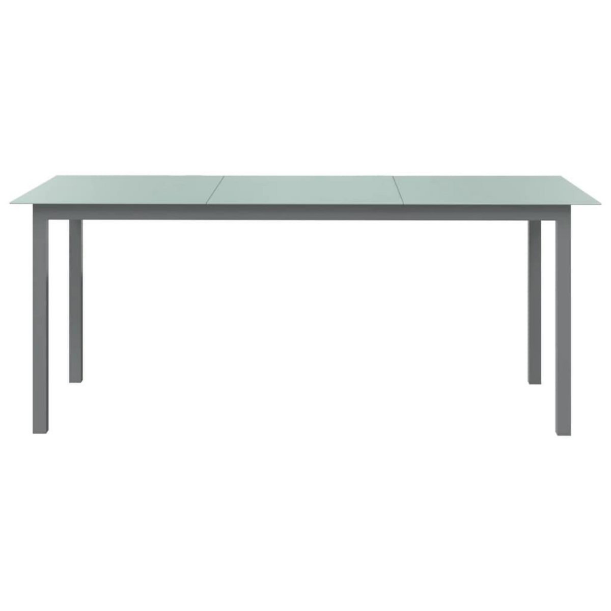 VIDAXL Table de jardin Gris clair 190x90x74 cm Aluminium et verre