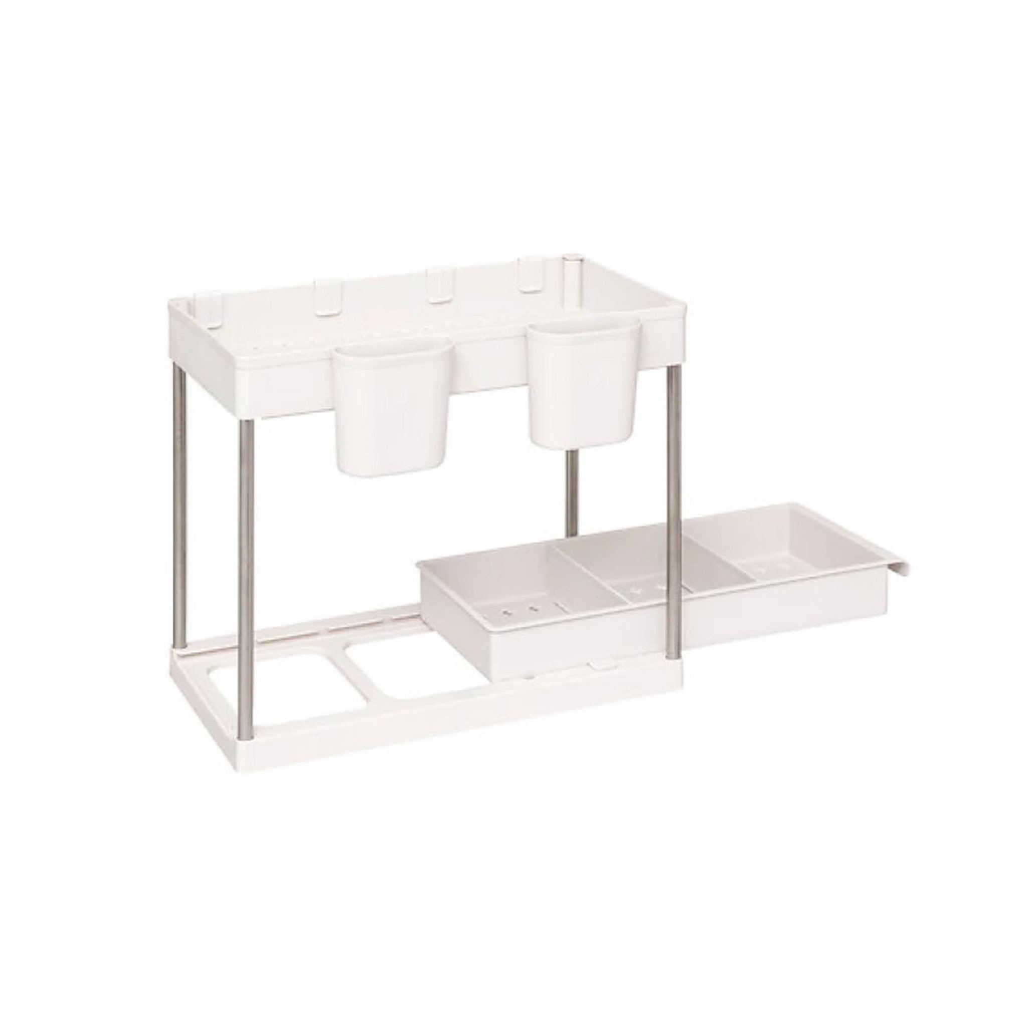 Voir la diapositive 4 : FIVE Organiseur coulissant 2 niveaux  placards  40cm beige