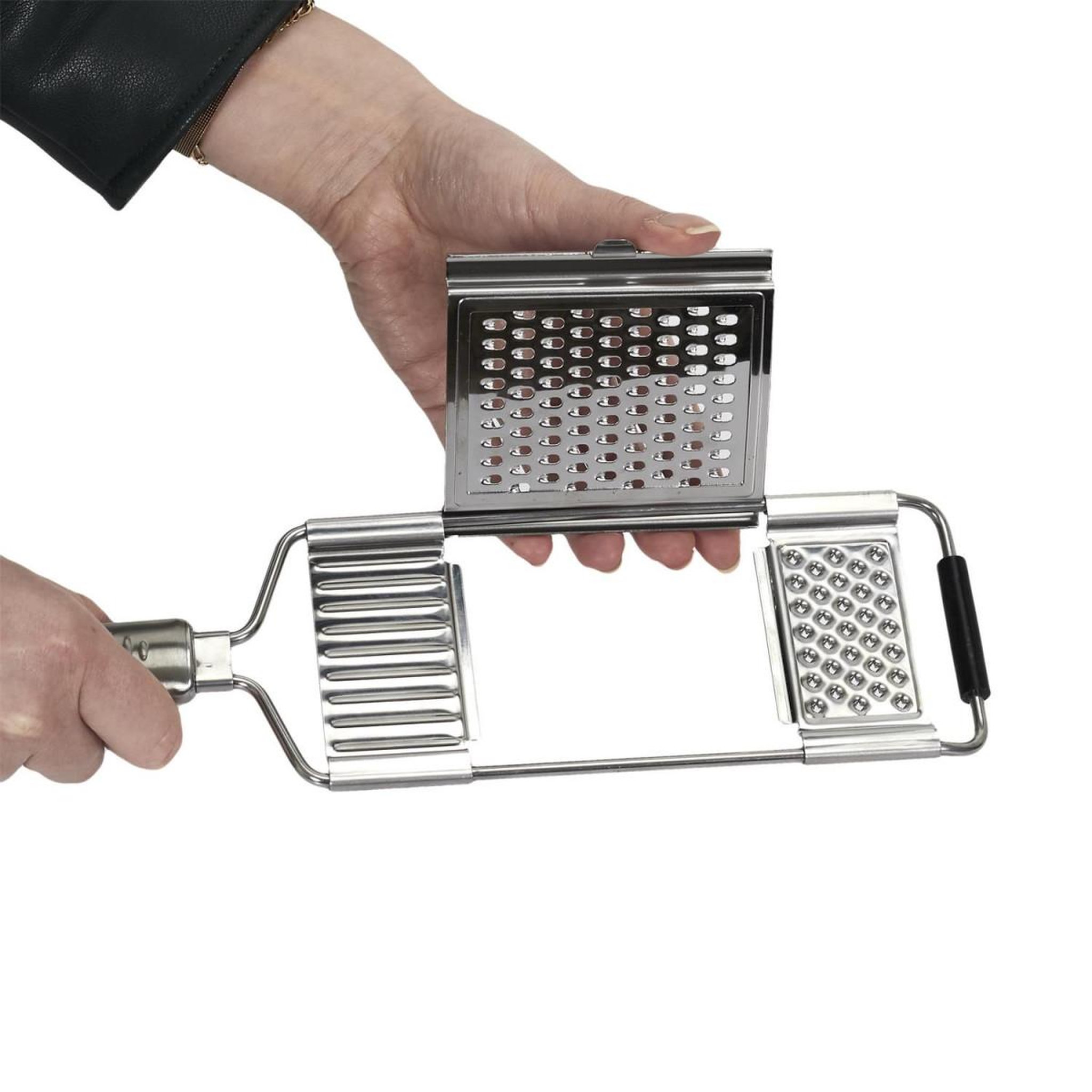 Voir la diapositive 6 : COOK CONCEPT Râpe à Légumes  3 Lames Amovibles  38cm Argent