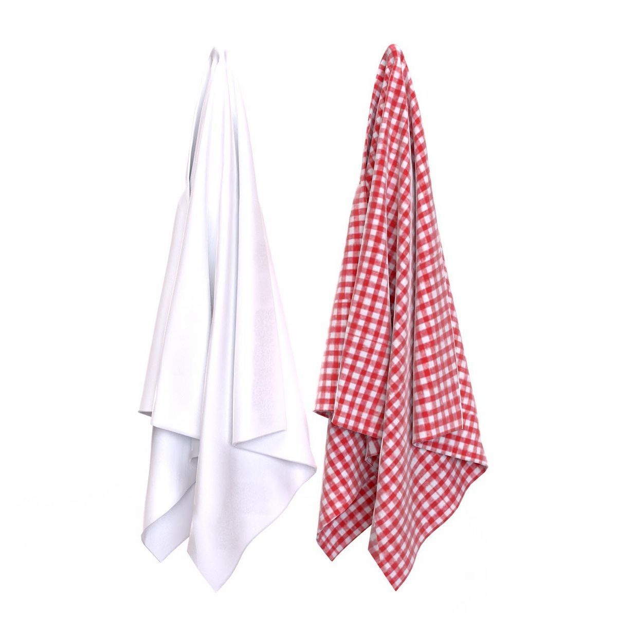 SOLEIL D'OCRE Lot de 2 torchons en coton 50x70 cm VICHY, par Soleil d'Ocre