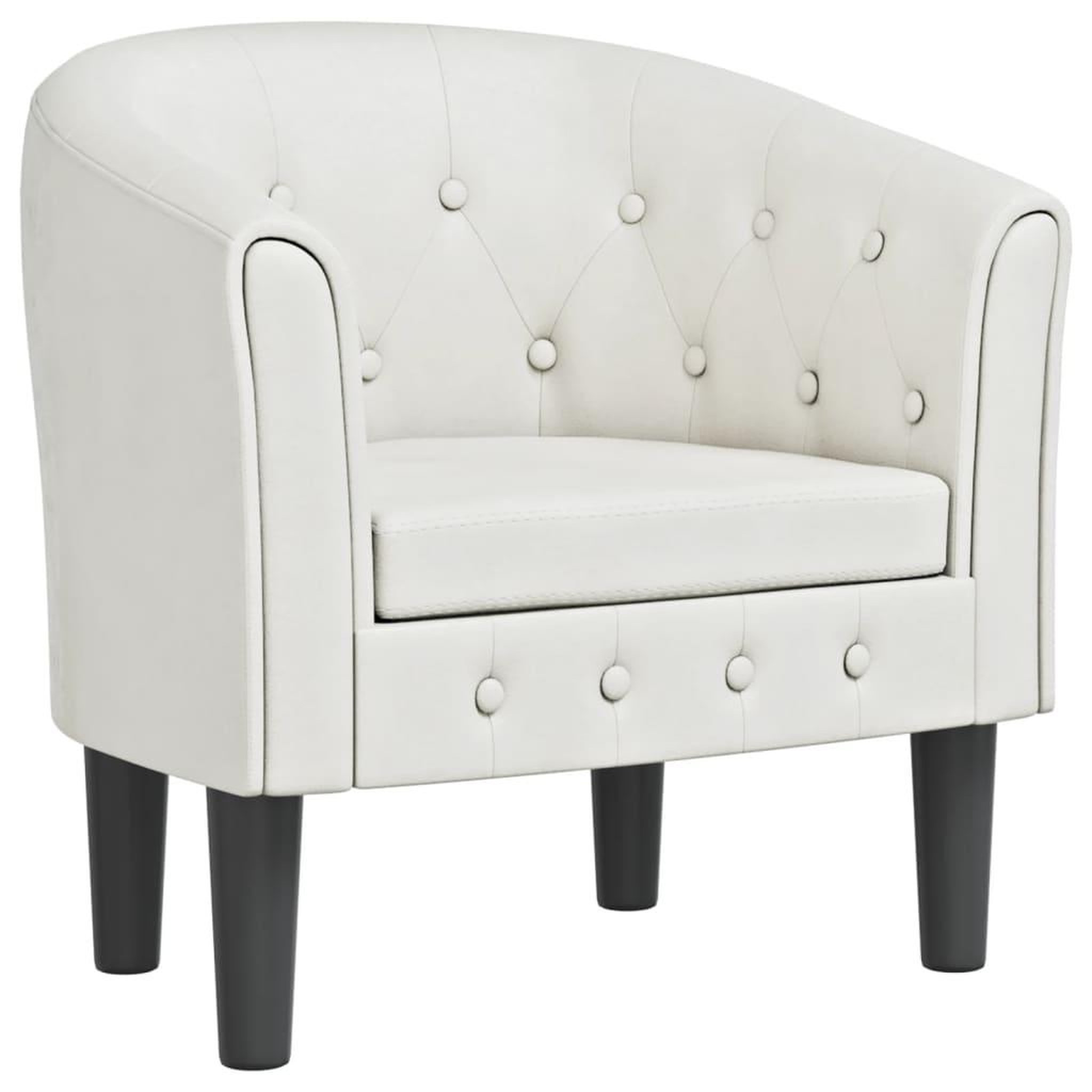 Voir la diapositive 2 : VIDAXL Chaise cabriolet blanc similicuir